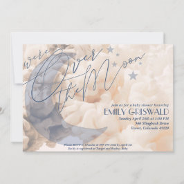 Convite para Chá de Bebê Menino Sobre a Lua