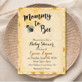 Convite para Chá de Bebê Mommy to Bee