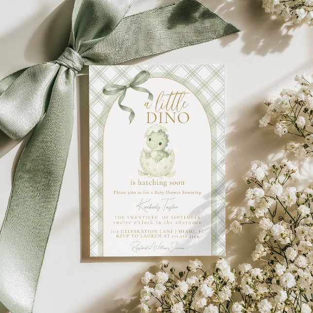 Convite para Chá de Bebê: Nascimento de Dinossauro (Criador carregado)