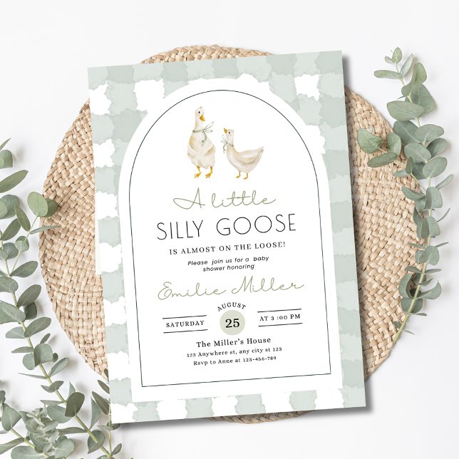Convite para Chá de Bebê Silly Goose, Sem Gênero D (Criador carregado)
