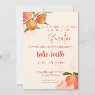 Convite para Chá de Bebê Sweet Peach - Pêssego Div