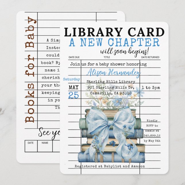 Convite para Chá de Bebê: Um Novo Capítulo - MENIN (Frente/Verso)