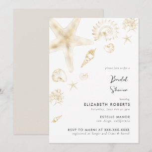 Convite para Chá de Bridal de Casamento de Praia D