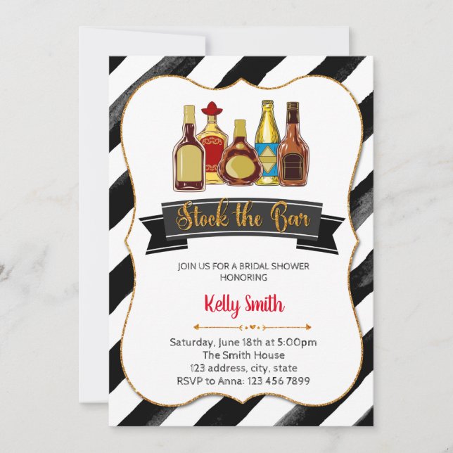 Convite para chá de casa com coquetel (Frente)