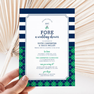 Convite para Chá de Casais de Casamento Golf