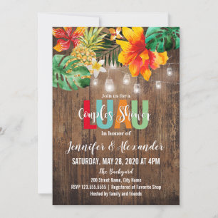 Convite para Chá de Casais Luau
