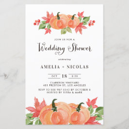 Convite para Chá de casamento de Abóbora de Aquare