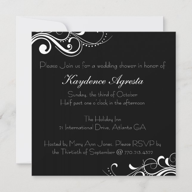 Convite para Chá de casamento de Amor Everduradour (Frente)