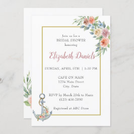 Convite para Chá de casamento de Âncora Náutica