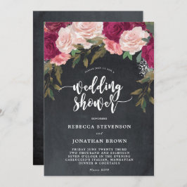 Convite para chá de casamento de giz floral