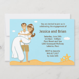 Convite para Chá de Casamento de Praia