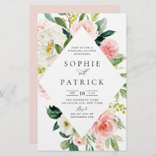 Convite para Chá de casamento de Quadro Floral Bra