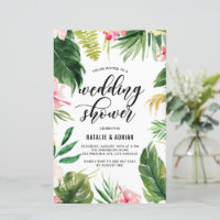 Convite para Chá de casamento de Quadro Tropical W