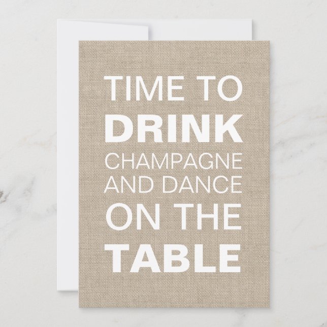 Convite para Chá de casamento de Tipografia Burlap (Frente)