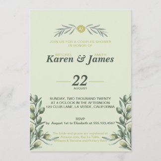 Convite para Chá de Casamento do Jardim Oleícola T