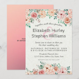 Convite para Chá de casamento Floral Chic Watercol