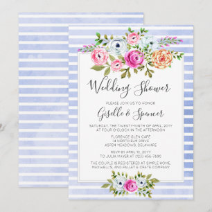 Convite para Chá de casamento Floral Moderno de Aq