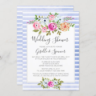 Convite para Chá de casamento Floral Moderno de Aq