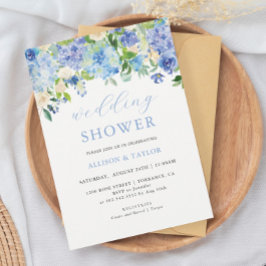 Convite para Chá de casamento Hydrangea de Cor Azu