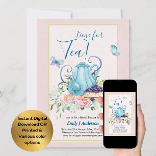 Convite para chá de Chá de panela de chá à tarde