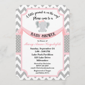 Convite para Chá de Cinza Rosa Personalizável