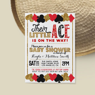 Convite para Chá de Código de Bebê do Casino Po