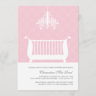 Convite para Chá de Crib Baby Girl