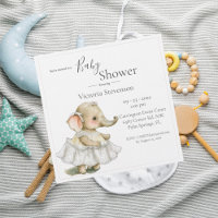 Convite para Chá de Elefante Bonito