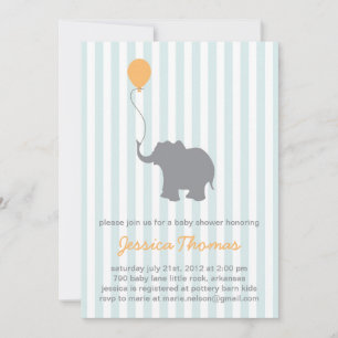 Convite para Chá de Elefante para Bebês