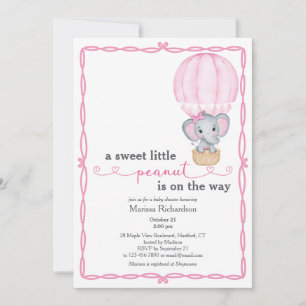 Convite para Chá de Elefante Rosa