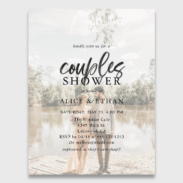 Convite para Chá de Fotografia de Script de Pincel