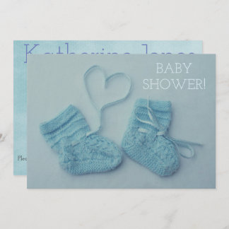 Convite para chá de fotos do bebê bote azul