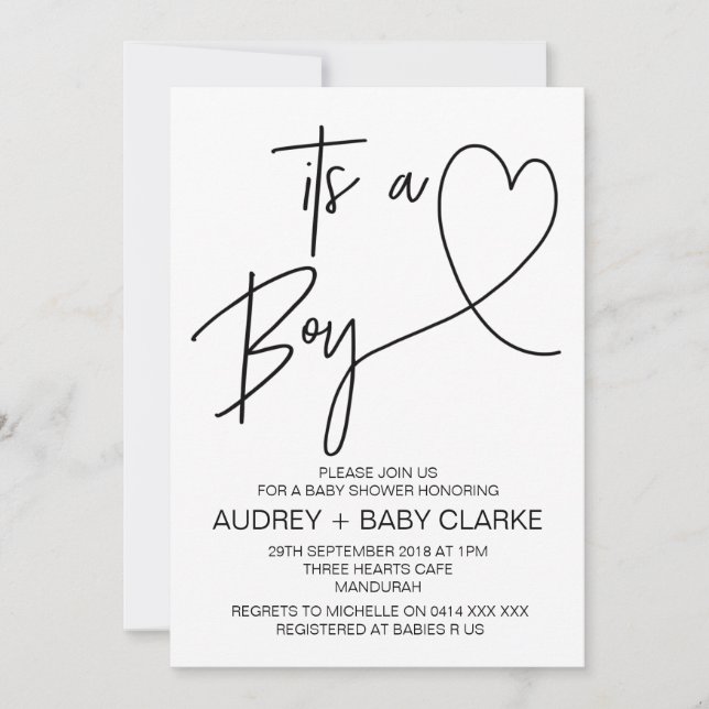 Convite para Chá de fraldas (Frente)