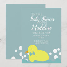 Convite para Chá de fraldas Amarelo dos Patos Mode