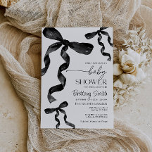 Convite para Chá de fraldas Arco Coquette Preto
