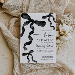 Convite para Chá de fraldas Arco Coquette Preto