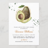 Convite para Chá de fraldas Avocado