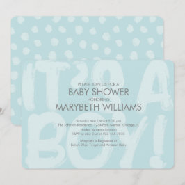 Convite para Chá de fraldas Azul de grafite