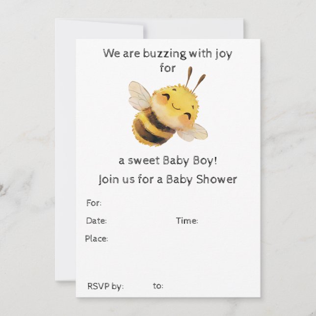 Convite para Chá de fraldas Baby Boy (Frente)