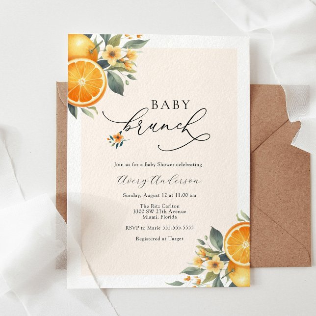 Convite para Chá de fraldas Baby Brunch (Criador carregado)