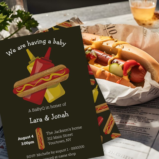 Convite para Chá de fraldas BaByQ casais (Criador carregado)