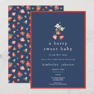 Convite para Chá de fraldas Berry Sweet Strawberry