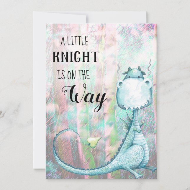 *~* Convite para Chá de fraldas Blue Dragon Baby B (Frente)