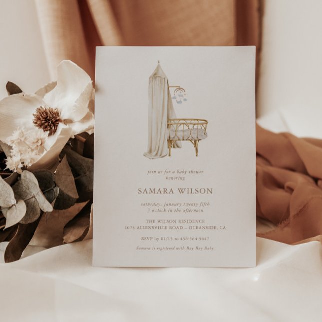 Convite para Chá de fraldas Boho Nursery Chic Boy (Criador carregado)