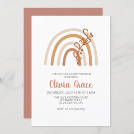 Convite para Chá de fraldas Boho Rainbow