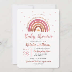 Convite para Chá de fraldas Boho Rainbow