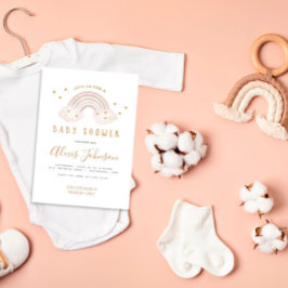 Convite para Chá de fraldas Boho Rainbow