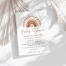 Convite para Chá de fraldas Boho Rainbow