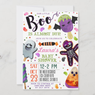 Convite para Chá de fraldas Boo Halloween