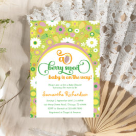 Convite para Chá de fraldas Botânico de Morango